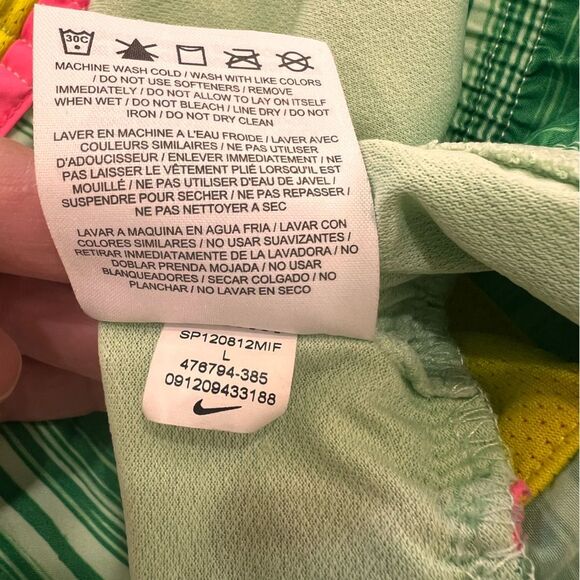 NIKE Dri Fit Rare Athletic Shorts Bright Colorful Striped Lined Drawstring Sz L - Picture 7 of 8